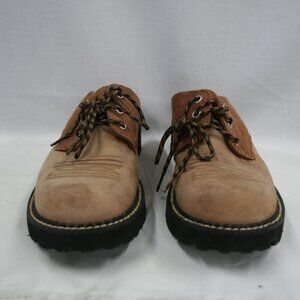 Ariat Western Style Tan/Brown Suede Lace-Up Clog Mules Sz 8.5